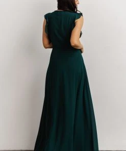 Soi Saya Wrap Maxi Dress | Hunter Green