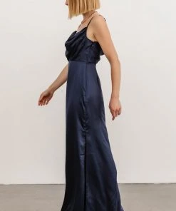 SL Sydney Satin Gown | Navy Dresses