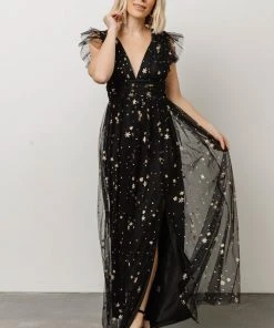 Soi Dresses Nova Shimmer Maxi Dress | Black + Gold 10 Soi Dresses Nova Shimmer Maxi Dress | Black + Gold