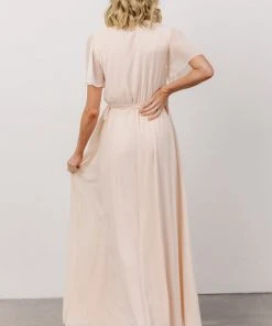 Soi Brighton Wrap Maxi Dress | Light Peach Dresses