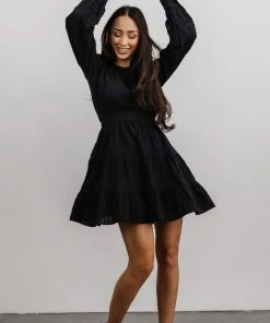 IL Keri Long Sleeve Short Dress | Black 13 IL Keri Long Sleeve Short Dress | Black