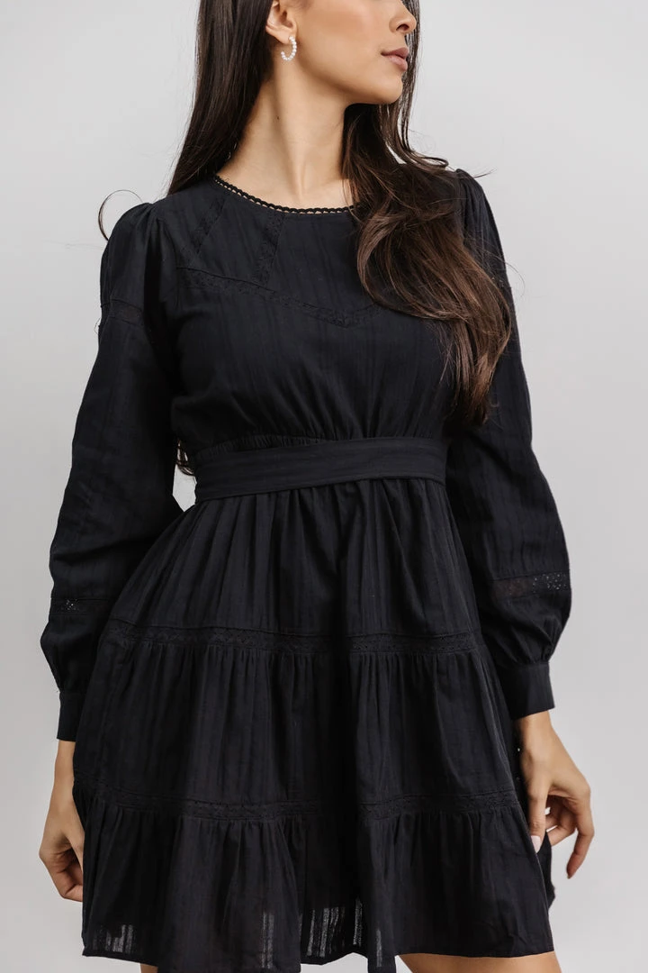IL Keri Long Sleeve Short Dress | Black 2 IL Keri Long Sleeve Short Dress | Black