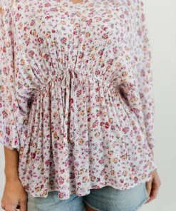 HAY Erica Boho Top | Dusty Purple Floral