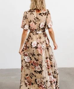 BB Custom Dresses Uma Velvet Maxi Dress | Floral Shimmer