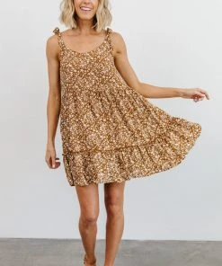 HAY Kim Mini Dress | Camel Floral Dresses