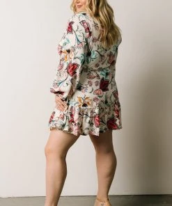 FT Dresses Tally Mini Dress | Off White Multi Print