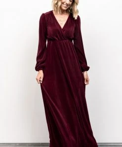 BB Custom Dresses Venus Pleated Maxi Dress | Mulberry