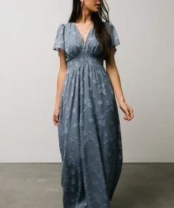 RR Dresses Evelyn Smocked Maxi Dress | Blue