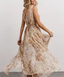 AK Adria Tank Maxi Dress | Tan Multi Floral