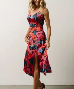 Dresses Agnes Slip Midi Dress | Blue + Pink Multi Floral