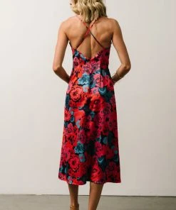 Dresses Agnes Slip Midi Dress | Blue + Pink Multi Floral