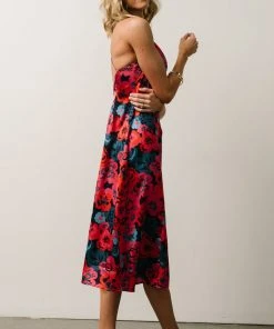 Dresses Agnes Slip Midi Dress | Blue + Pink Multi Floral
