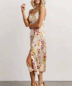Dresses Agnes Slip Midi Dress | Cream + Multi Floral