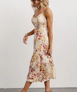 Dresses Agnes Slip Midi Dress | Cream + Multi Floral