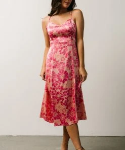 Agnes Slip Midi Dress | Pink Floral