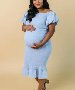 RR Dresses Alana Smocked Midi Dress | Blue 4 RR Dresses Alana Smocked Midi Dress | Blue