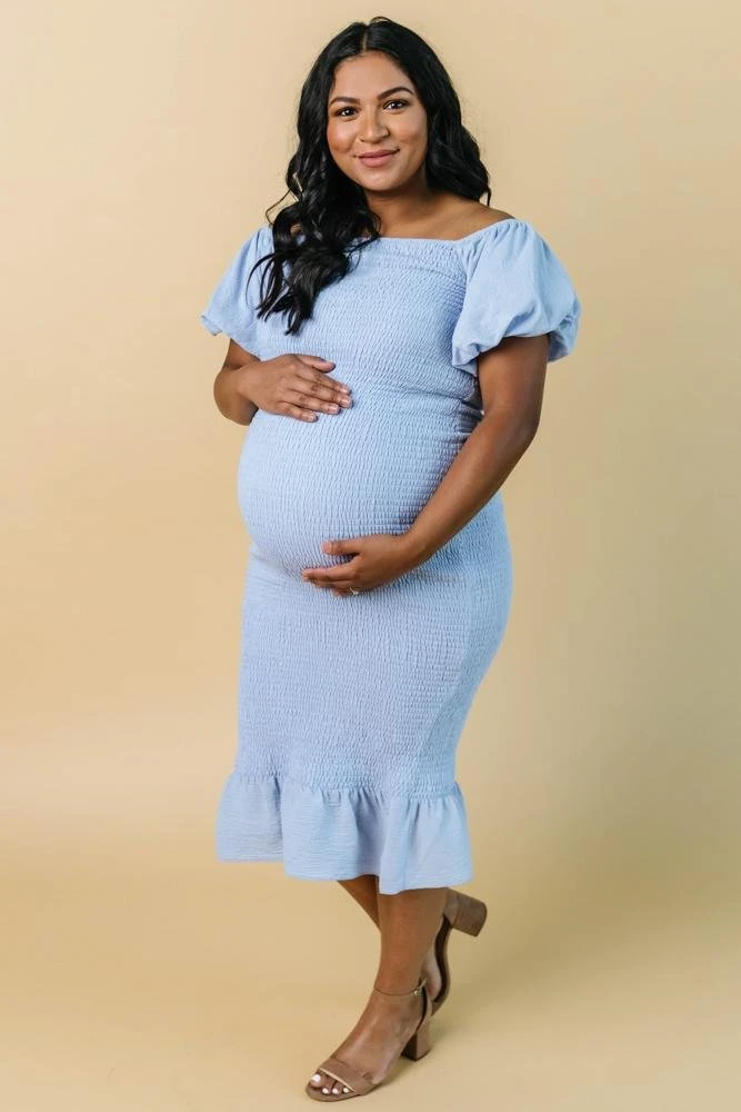 RR Dresses Alana Smocked Midi Dress | Blue RR Dresses Alana Smocked Midi Dress | Blue