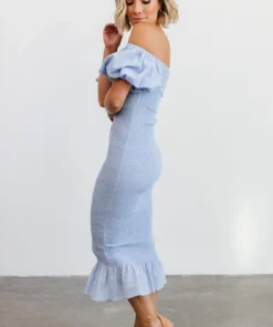 RR Dresses Alana Smocked Midi Dress | Blue 2 RR Dresses Alana Smocked Midi Dress | Blue