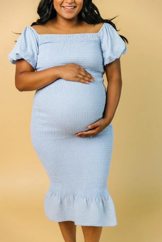 RR Dresses Alana Smocked Midi Dress | Blue RR Dresses Alana Smocked Midi Dress | Blue