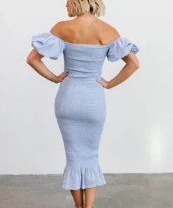 RR Dresses Alana Smocked Midi Dress | Blue 3 RR Dresses Alana Smocked Midi Dress | Blue