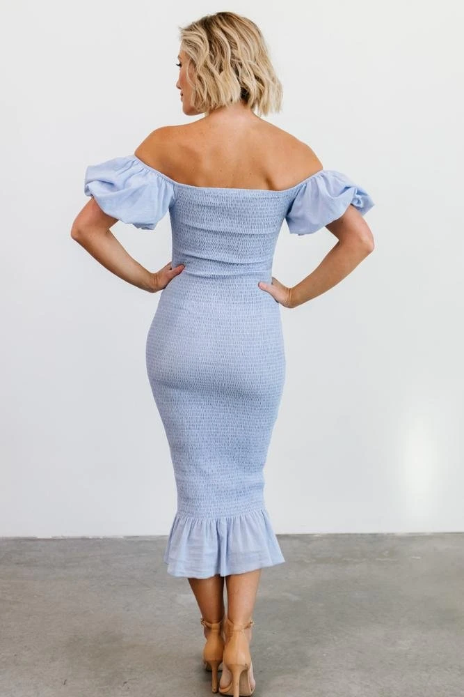 RR Dresses Alana Smocked Midi Dress | Blue RR Dresses Alana Smocked Midi Dress | Blue