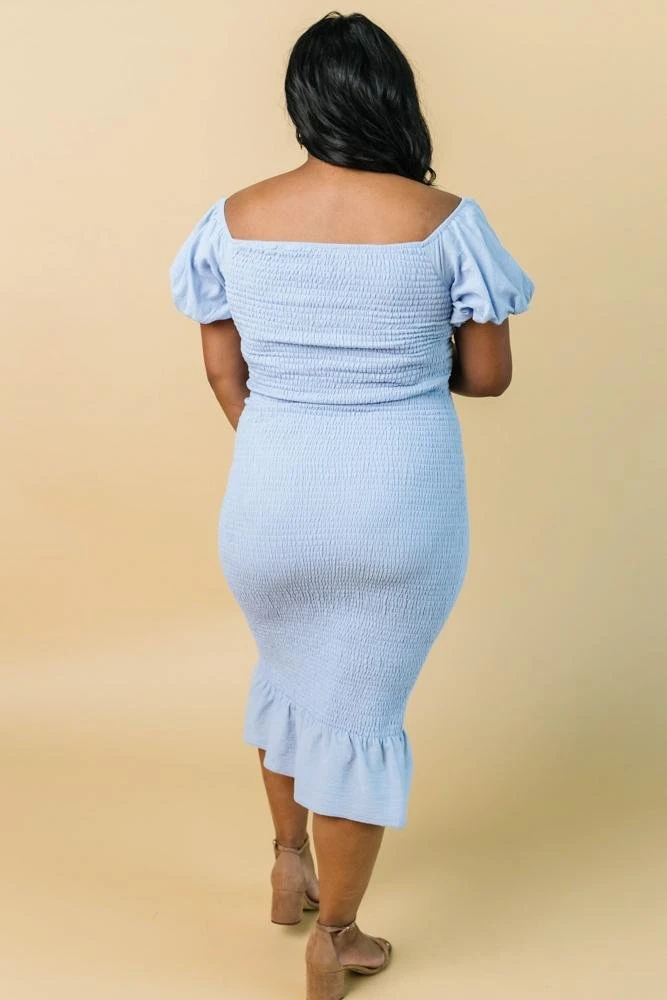 RR Dresses Alana Smocked Midi Dress | Blue RR Dresses Alana Smocked Midi Dress | Blue