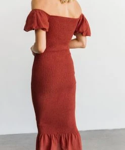 RR Alana Smocked Midi Dress | Clay Dresses