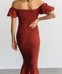 RR Alana Smocked Midi Dress | Clay Dresses