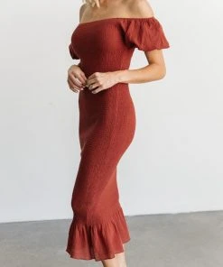 RR Alana Smocked Midi Dress | Clay Dresses