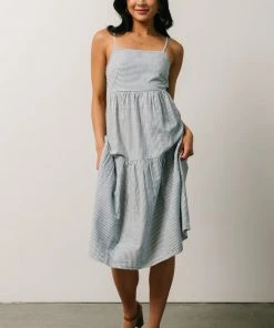 BS Dresses Alaska Open Tie Back Midi Dress | Sky Blue