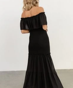 JH Amalfi Smocked Maxi Dress | Black