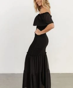 JH Amalfi Smocked Maxi Dress | Black
