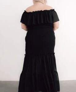 JH Amalfi Smocked Maxi Dress | Black