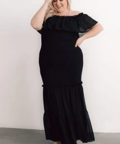 JH Amalfi Smocked Maxi Dress | Black