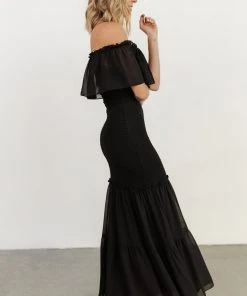 JH Amalfi Smocked Maxi Dress | Black