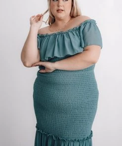 JH Dresses Amalfi Smocked Maxi Dress | Blue