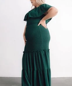 JH Amalfi Smocked Maxi Dress | Green