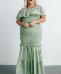 JH Dresses Amalfi Smocked Maxi Dress | Sage