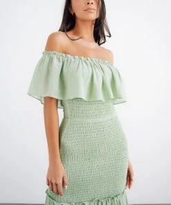 JH Dresses Amalfi Smocked Maxi Dress | Sage