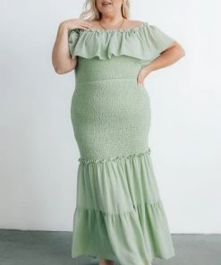 JH Dresses Amalfi Smocked Maxi Dress | Sage