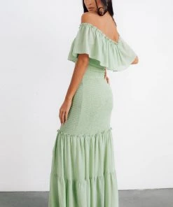 JH Dresses Amalfi Smocked Maxi Dress | Sage