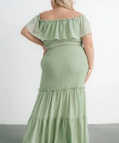 JH Dresses Amalfi Smocked Maxi Dress | Sage