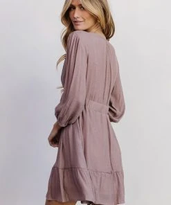 POL Dresses Amelia Boho Mini Dress | Dusty Lavender
