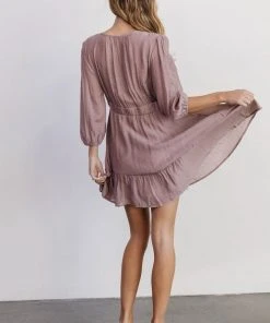 POL Dresses Amelia Boho Mini Dress | Dusty Lavender