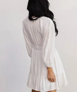 POL Amelia Boho Mini Dress | Off White