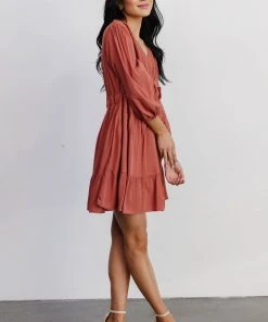 POL Dresses Amelia Boho Mini Dress | Rust