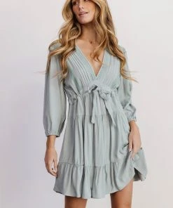 POL Amelia Boho Mini Dress | Sage Dresses