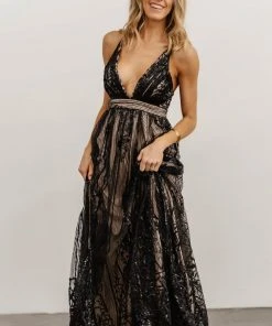 RR Anastasia Gown | Black Sequin Dresses