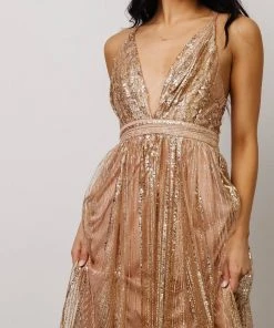 RR Anastasia Gown | Gold Sequin