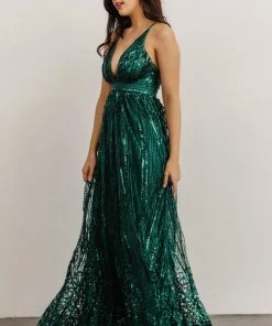 RR Anastasia Gown | Green Sequin Dresses